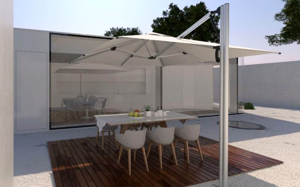 salon d'exterieur avec parasol