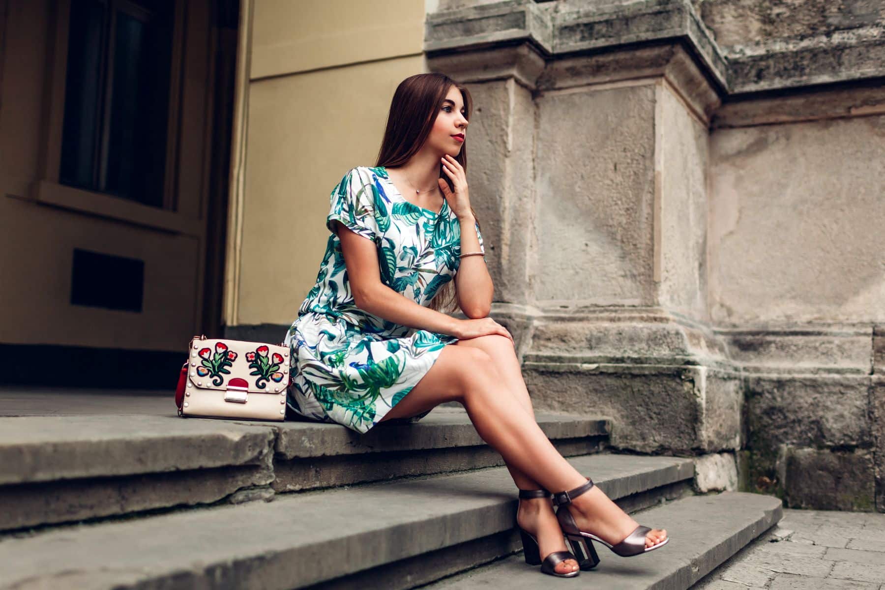 femme mode avec sac