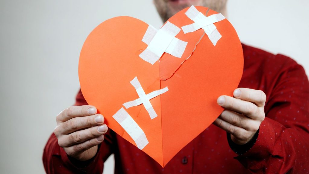 coeur brisé d'un homme