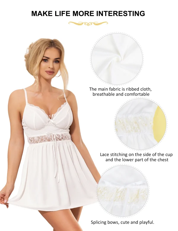 Chemise de nuit avec bretelles fines grande taille