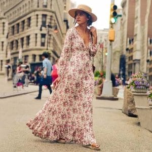 Robe longue bohème fleurie