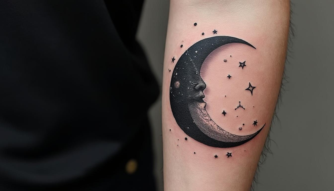 découvrez la signification et la symbolique du tatouage lune : ce motif mystique fascine par son lien avec les cycles, la féminité et la spiritualité. idées et inspirations pour un tatouage lunaire unique.